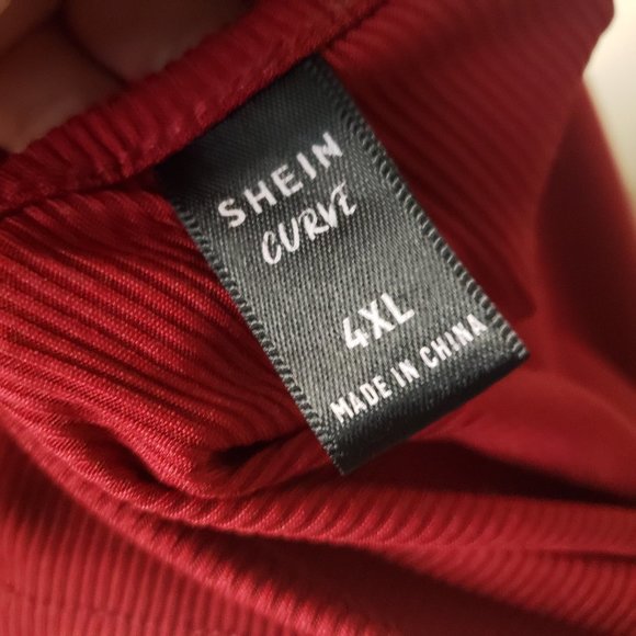 Women's Burgundy Criss Cross On Off Shoulder Top - Picture 6 of 8